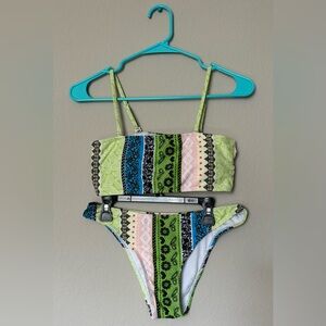 Romwe Colorful Patterned Bikini Set Size Small